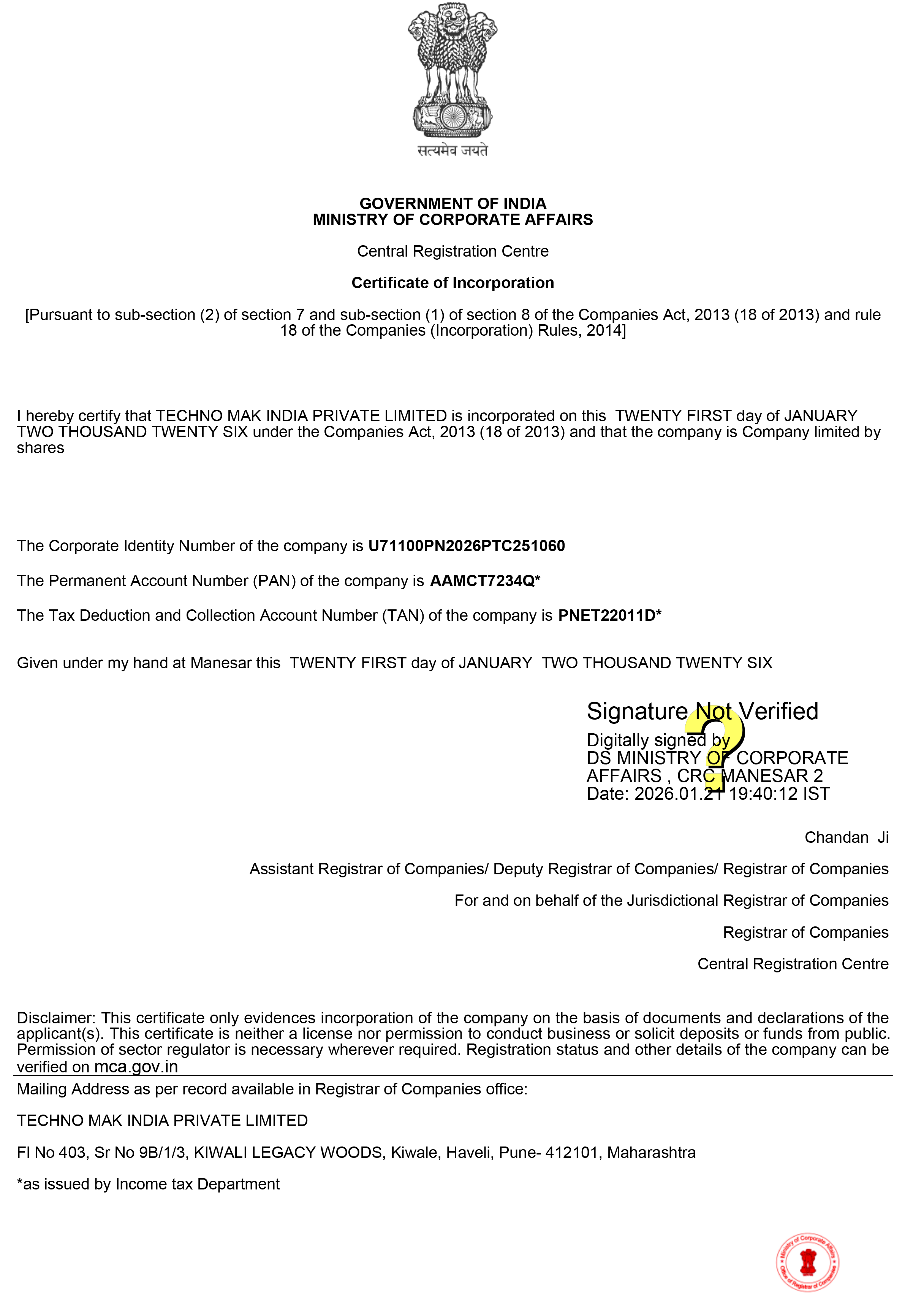 ISO Certificate